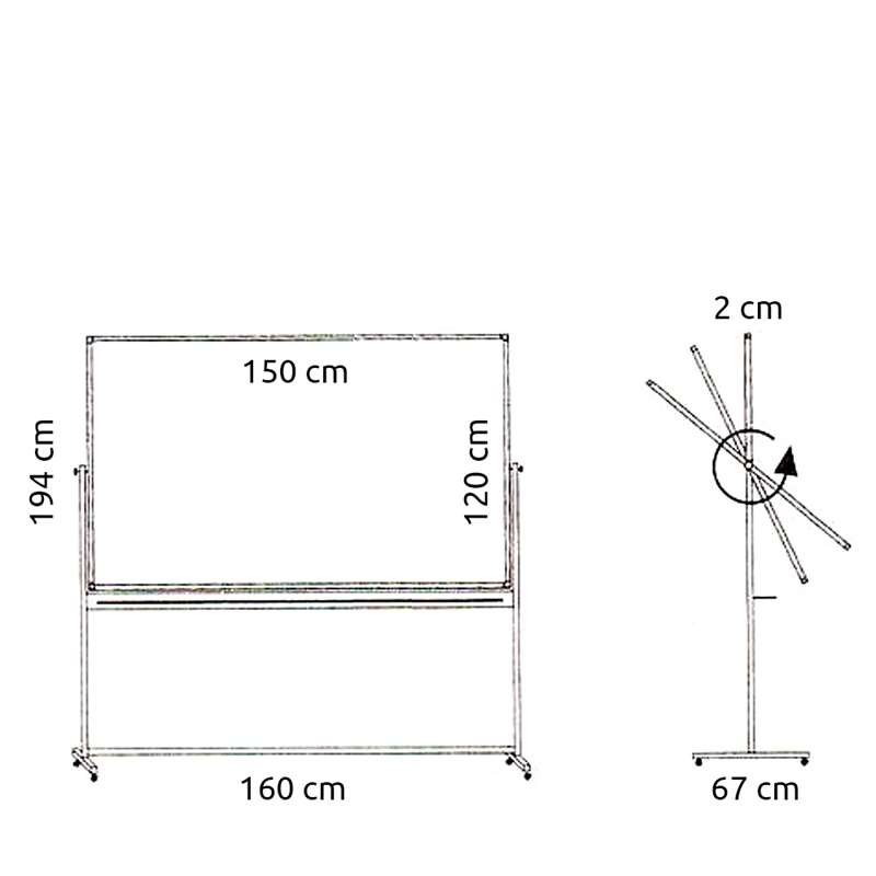 Swivel board, whiteboard for intensive use on a mobile stand - 8 sizes - 120x150 cm #5
