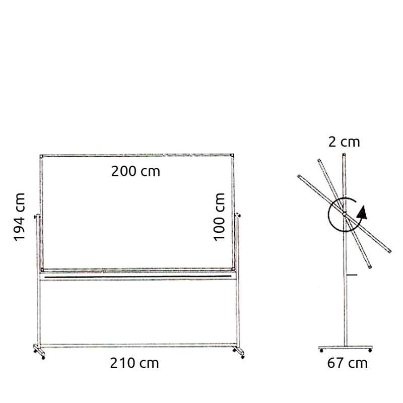Swing board, whiteboard for intensive use on a mobile stand - 8 sizes - 100x200 cm #5