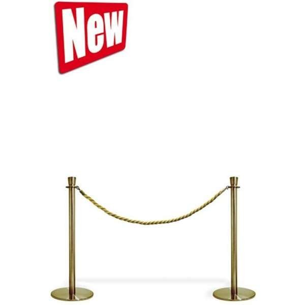 Crowd Control System, 2 poles with red rope. Gold System #7