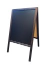 Wooden A-Board,  black stained wooden frame and black chalkboard plate, 60 x 100cm incl. 8 chalk board markers #2