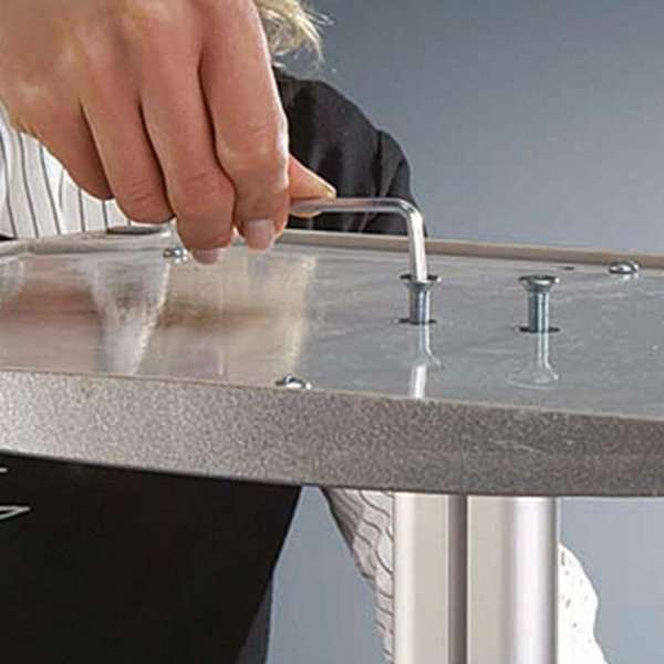 Mini Multi Stand with A3 Snap Frame and round shelf #3