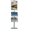 MULTISTAND 3 Single sidee with 2 acryl shelve 25mm 1 x 60 x 85 cm Alu #6