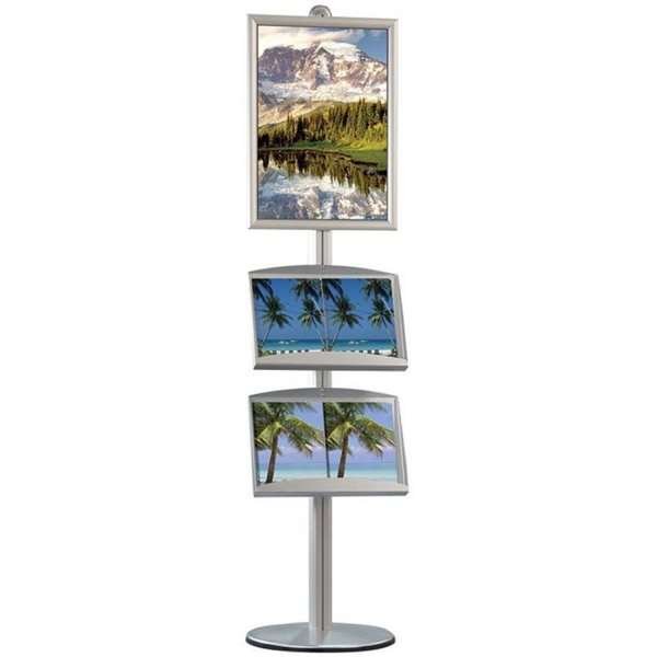 MULTISTAND 3 Single sidee with 2 acryl shelve 25mm 1 x 60 x 85 cm Alu #6