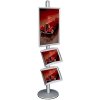 MULTISTAND 3 Single sidee with 2 acryl shelve 25mm 1 x 60 x 85 cm Alu #5