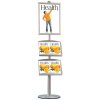 MULTISTAND 3 Single sidee with 2 acryl shelve 25mm 1 x 60 x 85 cm Alu #2