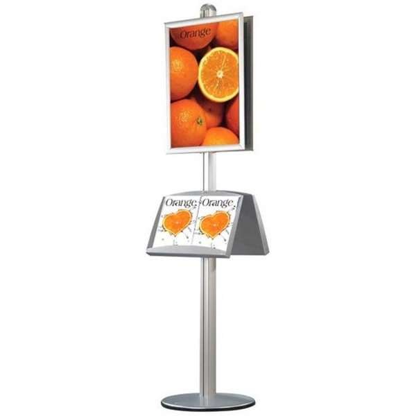 MULTISTAND 2 Doublesided with acryl shelve 25 mm 2 x 70x100 cm Alu #2