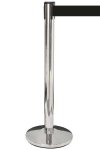 Crowd Barrier Belt, silver stand with 3 metres black belt #1