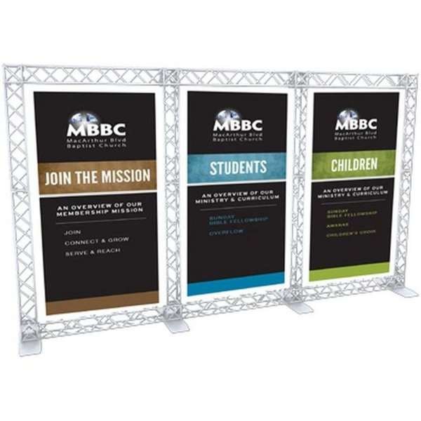 Crown Truss Triple Banner, 15 x 15 cm, white exhibition wall #1