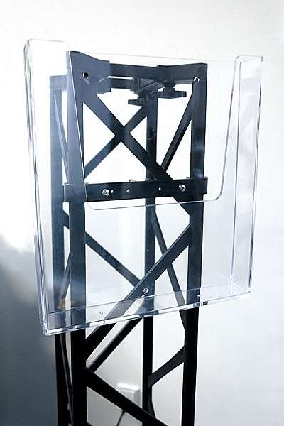 Acrylic holder for M65 brochures, with white fitting #2