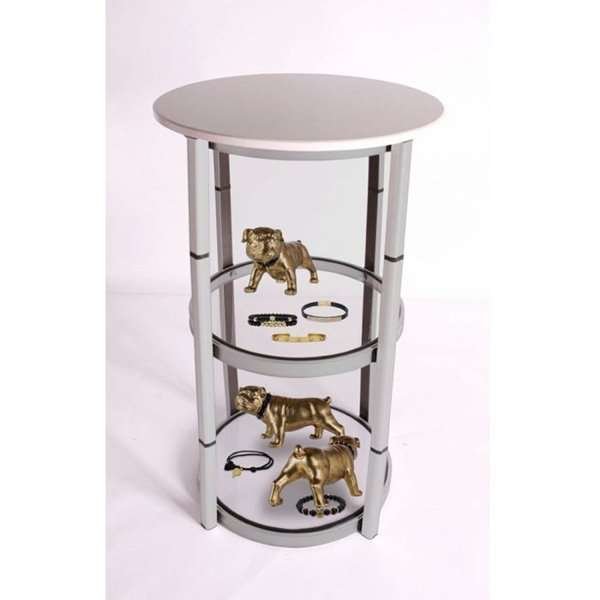 Circle Counter, white, with 8 PET panels and suitcase #7