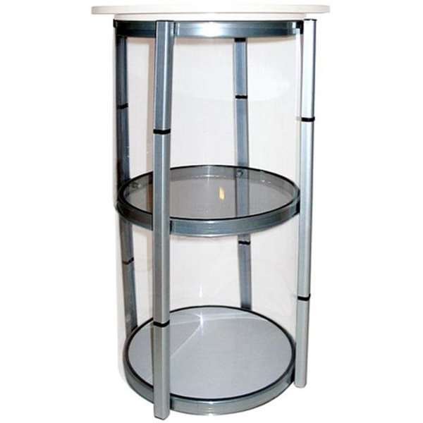 Circle Counter, white, with 8 PET panels and suitcase #4