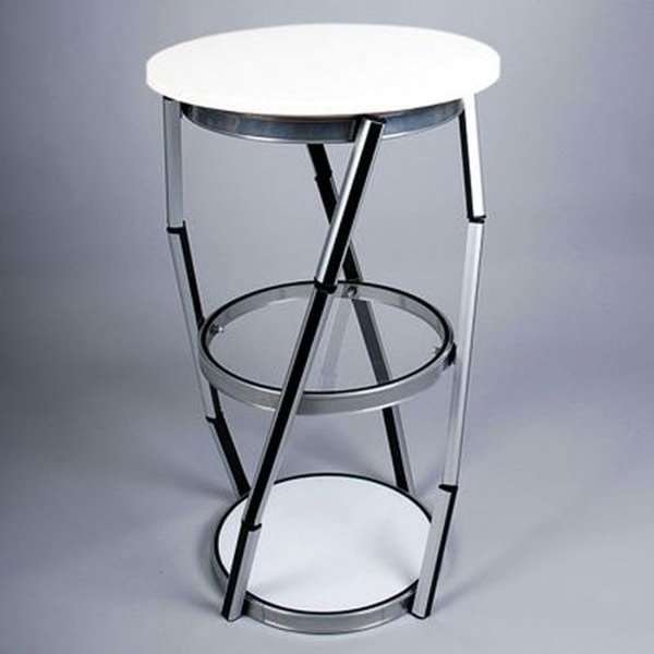 Circle Counter, white, with 8 PET panels and suitcase #5