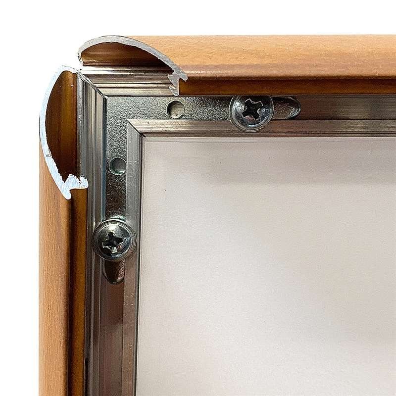 Alu snap frame, 25 mm, A3, wooden finish #4