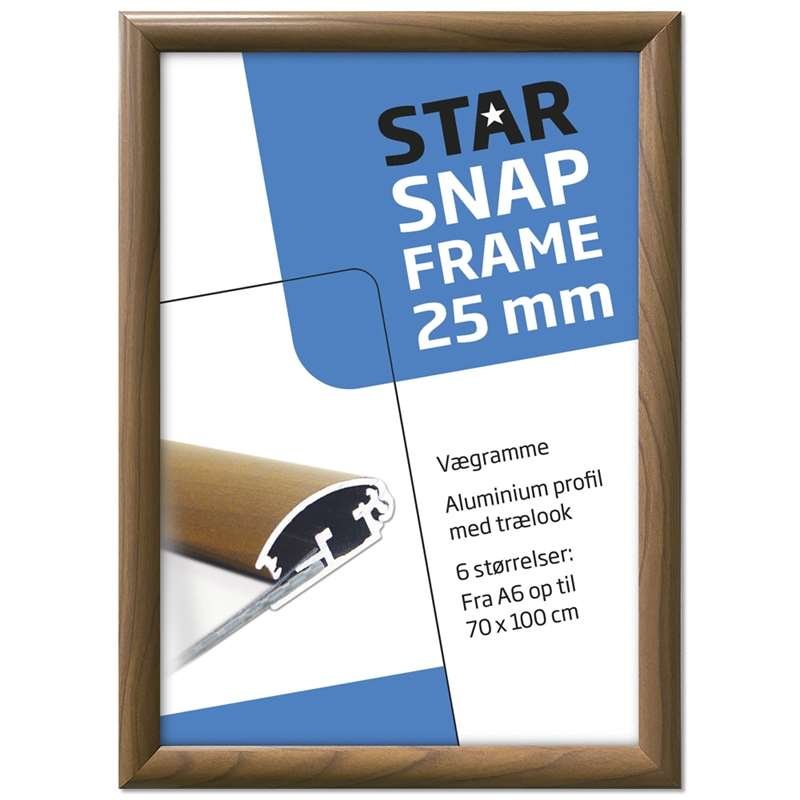 Alu snap frame, 25 mm, A3, wooden finish #1