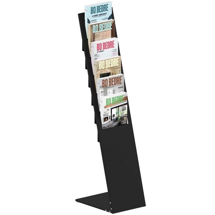Design Stand floor, brochure holder 6xA4/12xM65, black #1