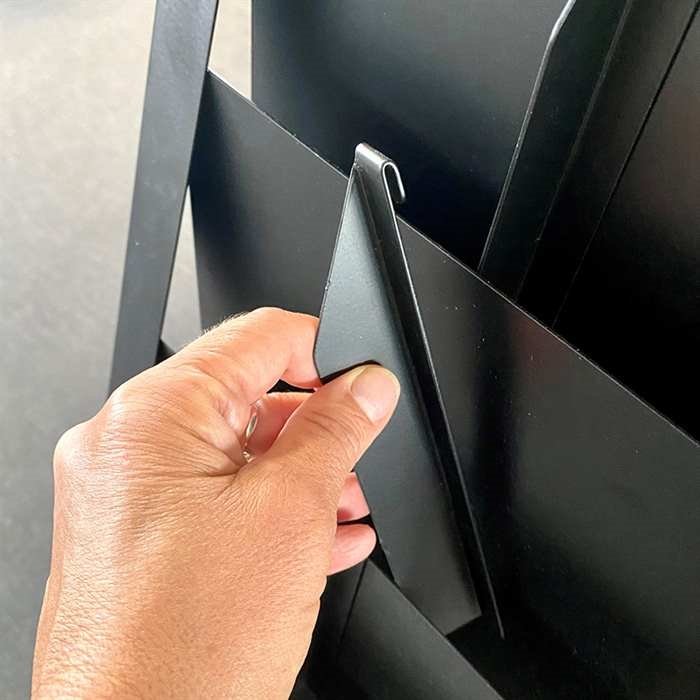 Design Stand floor, brochure holder 6xA4/12xM65, black #3