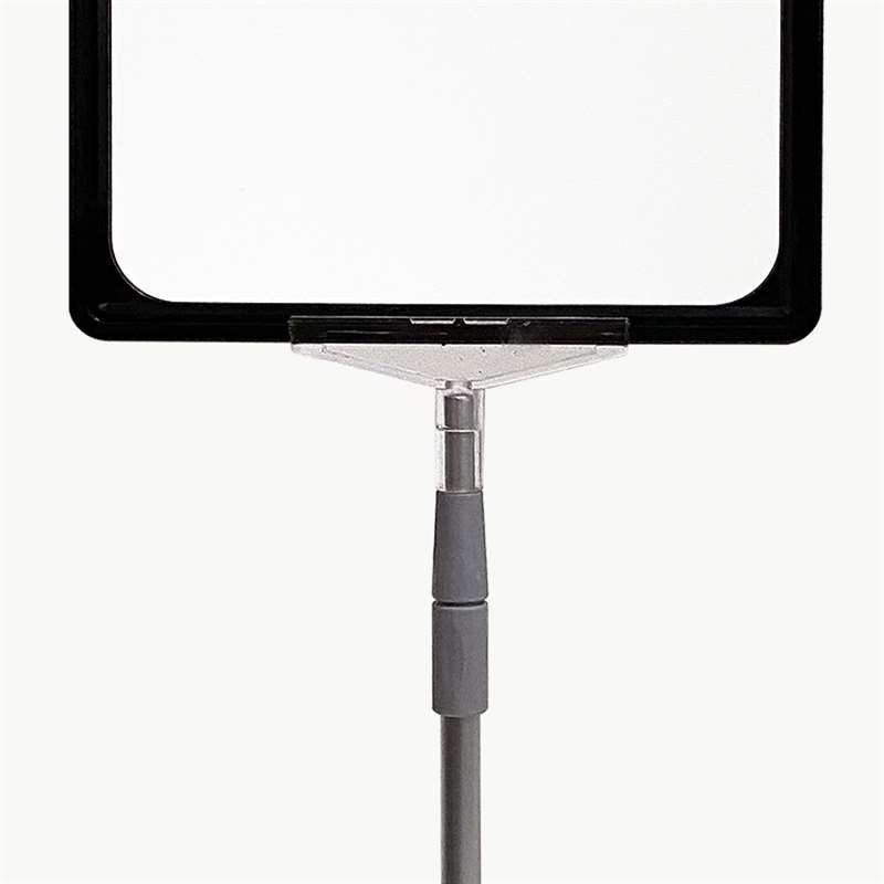 Double sided price frame, set w/alu base and pole, black A5 frame, cover sheet, height 63-81 cm #2