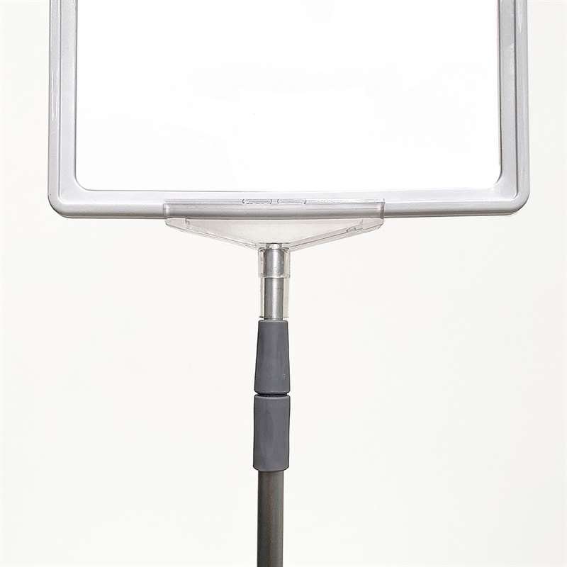 Double sided price frame, set w/alu base and pole, white A4 frame, cover sheet, height 72-90 cm #2