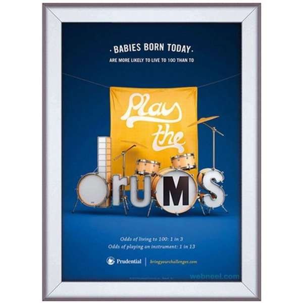 Alu snap frame, 32 mm, 70 x 100, silver #1
