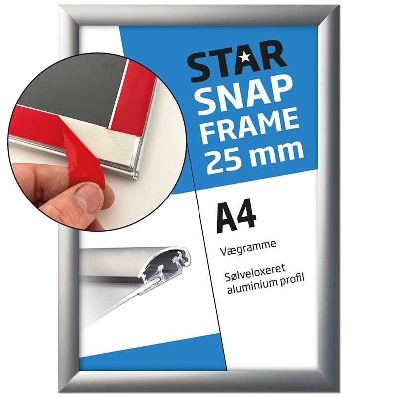 Snap frame Fast-Fix, alu/silver, 25 mm, A4 #1