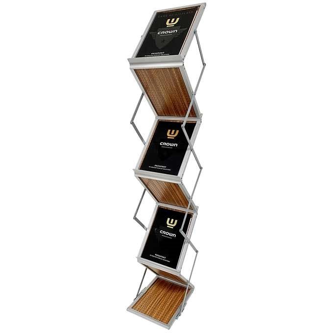 Flex Brochure stand 6 x A4, alu/wood incl. suitcase #5