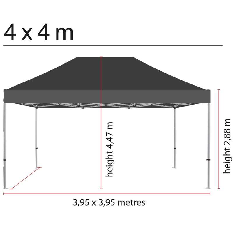 Roof for Event Tent Lux 4 x 4 m, black #2