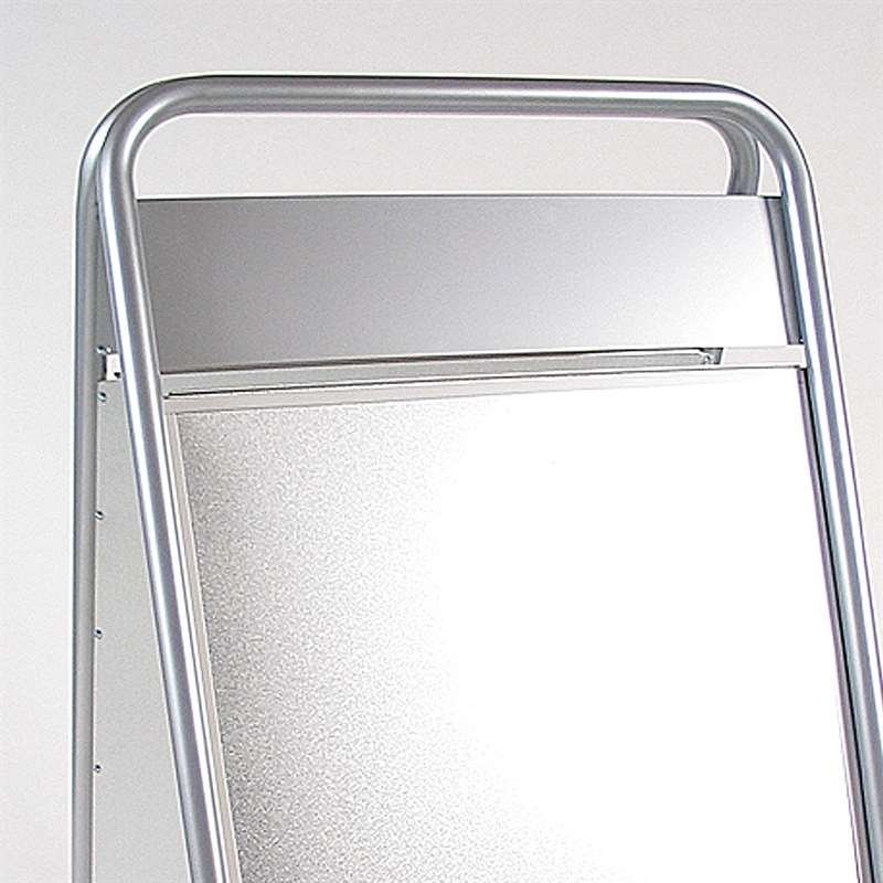 Expo Sign Lux Pavement Board with logo plate and wheels, silver, A1 #5