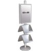 MULTISTAND 4 Double sided with 2 steel shelve 25mm 2 x 60x85 cm Alu #1