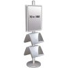 MULTISTAND 4 Double sided with 2 steel shelve  25mm 2 x 70x100 cm Alu #1