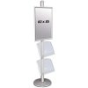 MULTISTAND 3 Single sidee with 2 acryl shelve 25mm 1 x 60 x 85 cm Alu #1