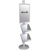 MULTISTAND 3 single sided with 2 steel shelve 25mm 1 x 60x85 cm Alu #1