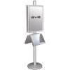 MULTISTAND 2 Doublesided with  acryl shelve 25 mm 2 x 60x85 cm Alu #1