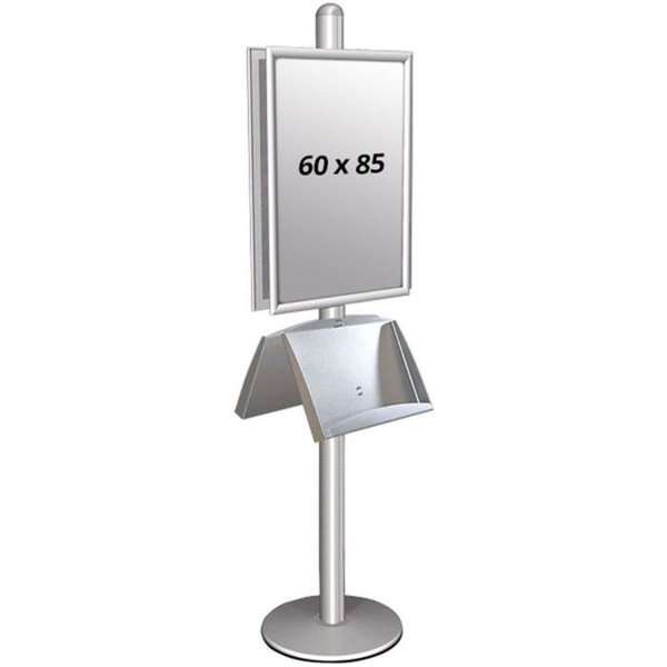 MULTISTAND 2 Doublesided with  acryl shelve 25 mm 2 x 60x85 cm Alu #1