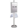 MULTISTAND 2 Doublesided with steelshelve 25mm 2 x 70x100 cm Alu #1