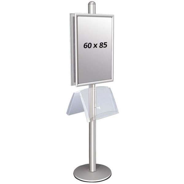 MULTISTAND 2 Double sided with steelshelve 25mm 2 x 60x85 cm Alu #1