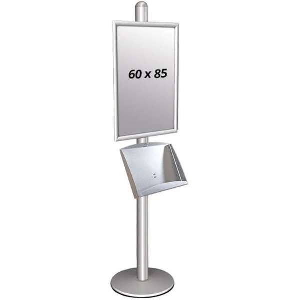 MULTISTAND 1 Single sided with steel shelve 1 x 60x85 cm Alu #1