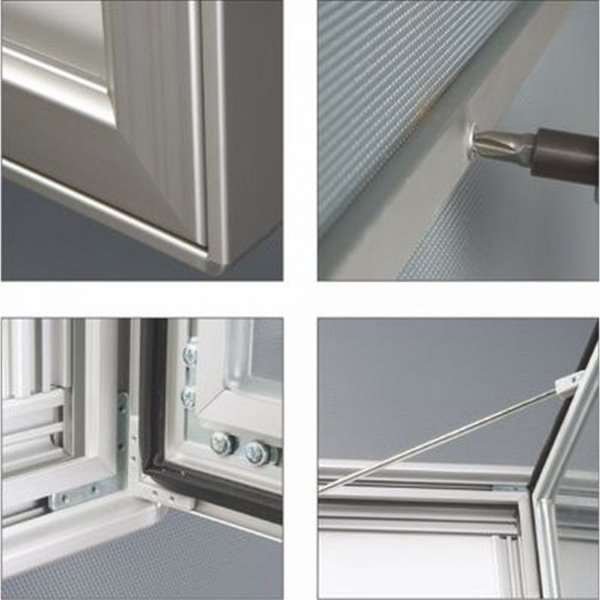 Infobox Magnetic, alu/silver, with lock, 4 x A4 #8