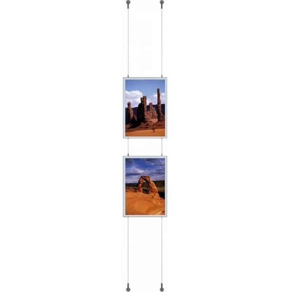 Hanging snap frame, double sided, 25 mm, A4, alu/silver #5