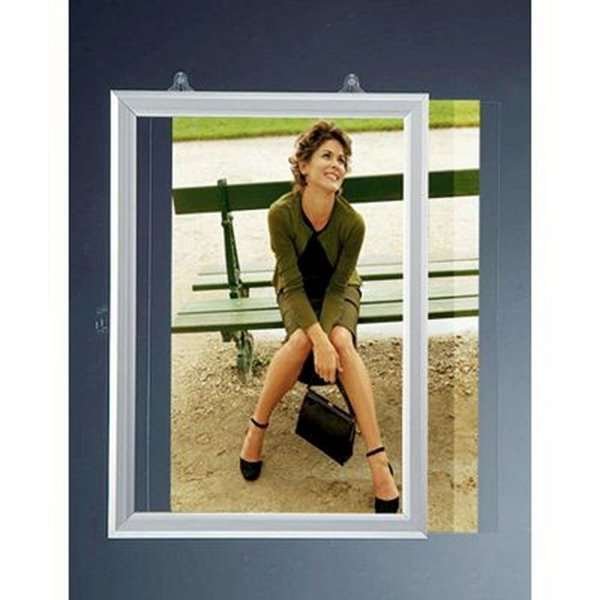 Slide-in frame, double sided, 25 mm, vertical, A4, alu/silver #4