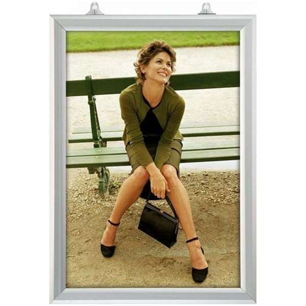Slide-in frame, double sided, 25 mm, vertical, A4, alu/silver #2
