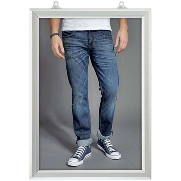 Slide-in frame, double sided, 25 mm, vertical, 50 x 70, alu/silver #1