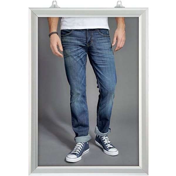 Slide-in frame, double sided, 25 mm, vertical, A1, alu/silver #1