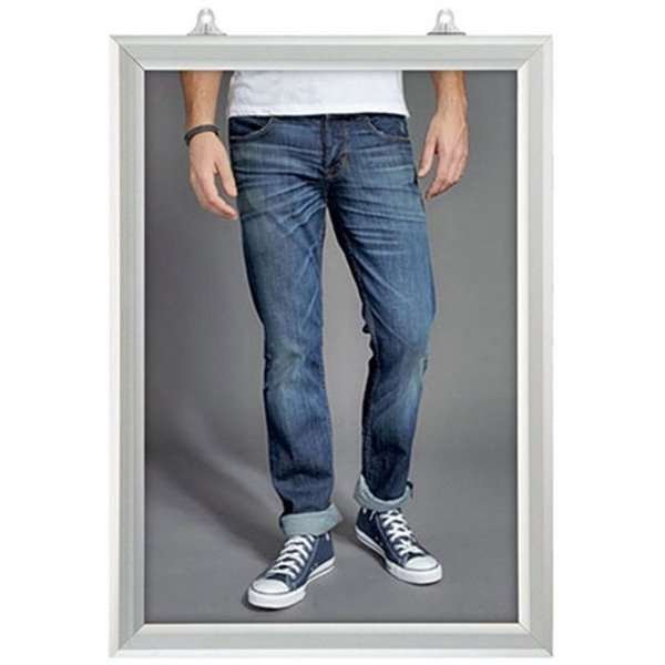 Slide-in frame, double sided, 25 mm, vertical, A2, alu/silver #1