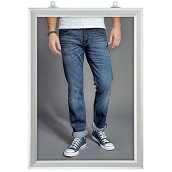 Slide-in frame, double sided, 25 mm, vertical, A4, alu/silver #1