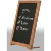 Wooden Chalkboard with feet, dark wood and black board 12,7 x 17,8 cm #1