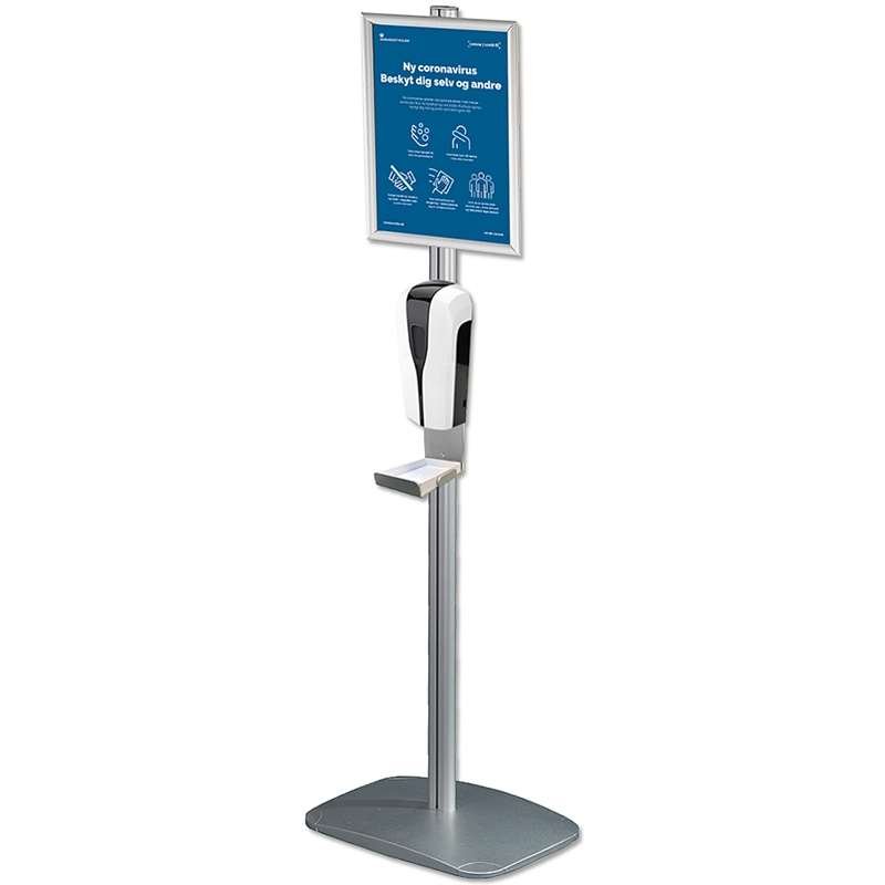 Mini Multi Stand with Liquid alcohol dispenser, holder with Tray and  Snap Frame A4 #1