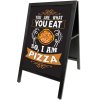 Wooden A-Board Black with Steel Board #1