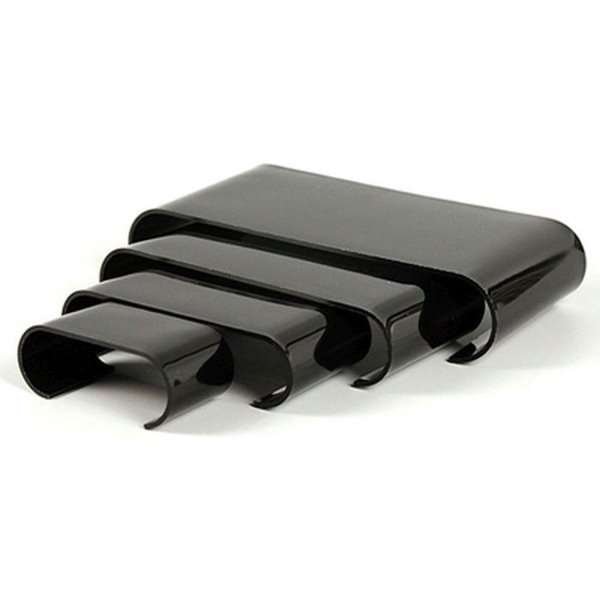 Nesting Shelves Rounded x 4, black, acrylic #3