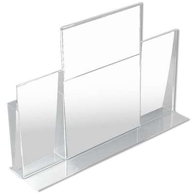 Menuholder Triple A4, acrylic, with 2 x M65 holders #3