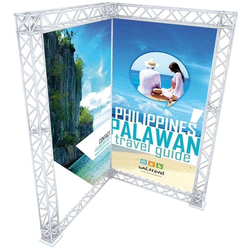 Crown Truss Corner Banner, 10 x 10 cm, white exhibition wall #1